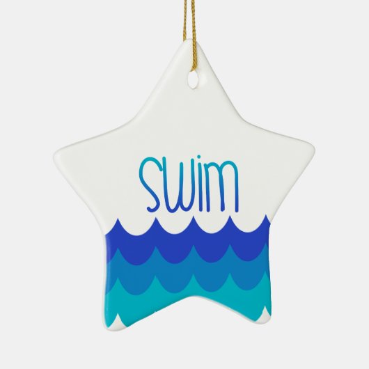 Voor de zwemmer keramisch ornament (Rechts)