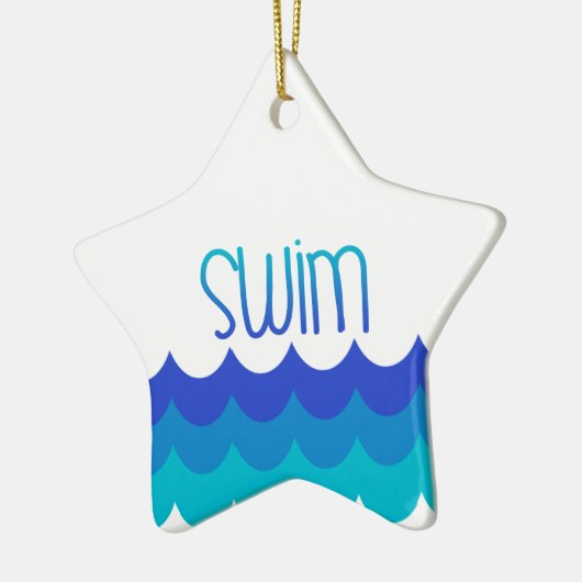 Voor de zwemmer keramisch ornament (Links)