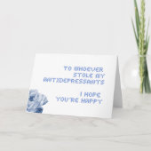 Voor degene die mijn antidepressiva gestolen heeft kaart (Voorkant)