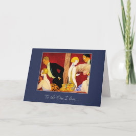 Voor degene waar ik van hou. Art Deco-Valentijnsda Feestdagen Kaart