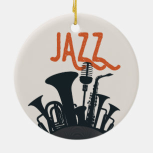 Voor degenen die jazz leuk vinden. keramisch ornament