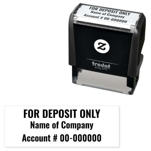 Voor deposito alleen bank of credit unie  zelfinktende stempel (In situ)