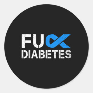Voor Diabetes Awareness Ribbon Type 1 One Two 2 T1 Ronde Sticker
