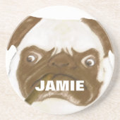 Voor die Cigar Smoki Grumpy AFICIONADO Puggy Cigar Zandsteen Onderzetter (Voorkant)