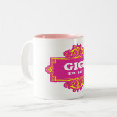 Voor die speciale "GiGi 2019" Tweekleurige Koffiemok (Voorkant links)