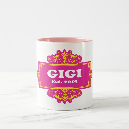 Voor die speciale "GiGi 2019" Tweekleurige Koffiemok (Center)