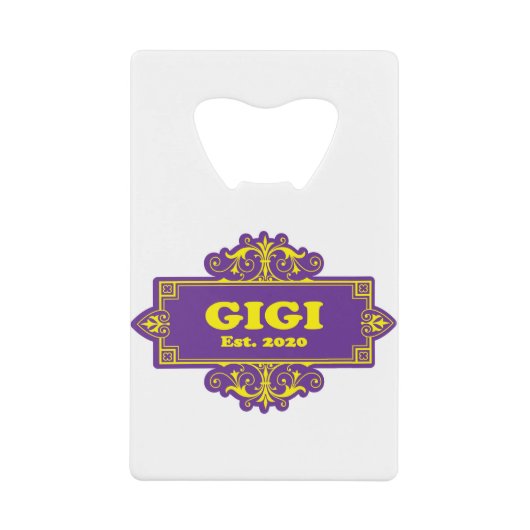 Voor die speciale "GiGi 2020" Creditkaart Flessenopener (Voorkant)