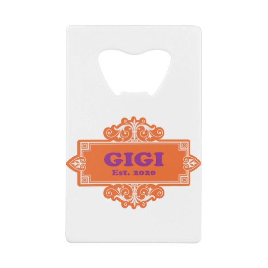 Voor die speciale "GiGi 2020" Creditkaart Flessenopener (Voorkant)