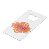 Voor die speciale "GiGi 2020" Creditkaart Flessenopener (Voorkant Gekanteld)