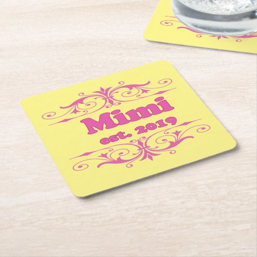 Voor die speciale "Mimi 2019" Kartonnen Onderzetters (Schuin)