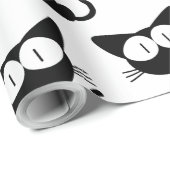 Voor Dierenvrienden: Cute Black Cat/Kitten Pattern Cadeaupapier (Rol Hoek)