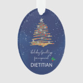 Voor Dietitian Kerstboom op Navy Custom Name Ornament (voorkant)