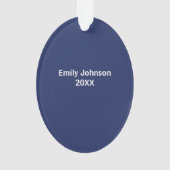 Voor Dietitian Kerstboom op Navy Custom Name Ornament (achterkant)