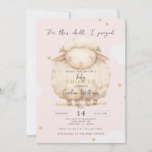 Voor dit kind bad ik religieus roze lamsmeisje kaart (Voorkant)