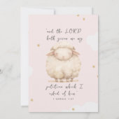 Voor dit kind bad ik religieus roze lamsmeisje kaart (Achterkant)
