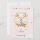 Voor dit kind bad ik religieus roze lamsmeisje kaart (Voorkant)