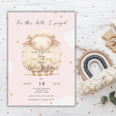 Voor dit kind bad ik religieus roze lamsmeisje kaart