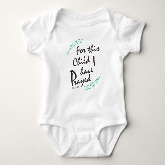 Voor dit kind heb ik gebeden - Christelijke Baby Romper (Voorkant)