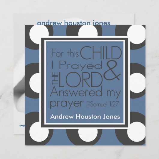 Voor dit kind heb ik geboorteaankondiging geprezen aankondiging (Voorkant / Achterkant)