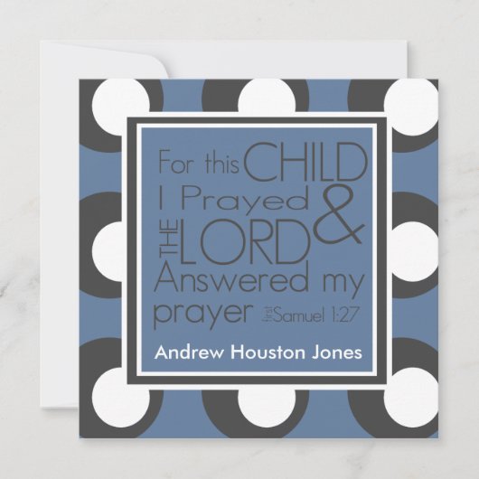 Voor dit kind heb ik geboorteaankondiging geprezen aankondiging (Voorkant)