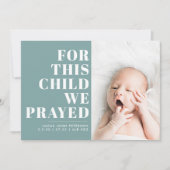 Voor dit kind hebben we Blauwgroen blauwe foto gem Aankondiging (Voorkant)