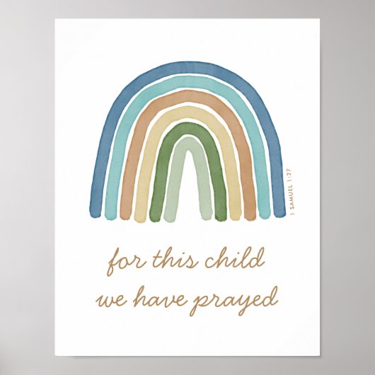 Voor dit kind hebben we Boho Blue Rainbow Poster g (Voorkant)