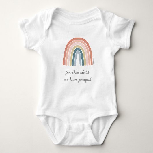 Voor dit kind hebben we Boho Rainbow Coral gebeden Romper (Voorkant)