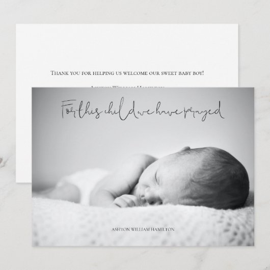 Voor dit kind hebben we de showroom geprezen bedan bedankkaart (Voorkant / Achterkant)