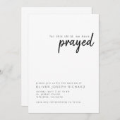 Voor dit kind hebben we een uitnodiging tot baptis (Voorkant / Achterkant)