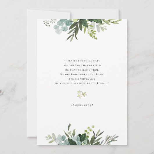 Voor dit kind hebben we gebeden Baby shower uitnod Kaart (Achterkant)