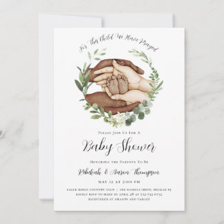 Voor dit kind hebben we gebeden Baby shower uitnod Kaart