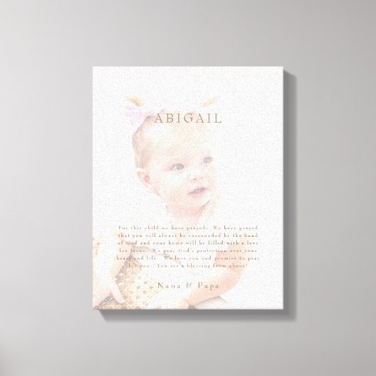 Voor dit kind hebben we gebeden Foto Canvas Afdruk (Voorkant)