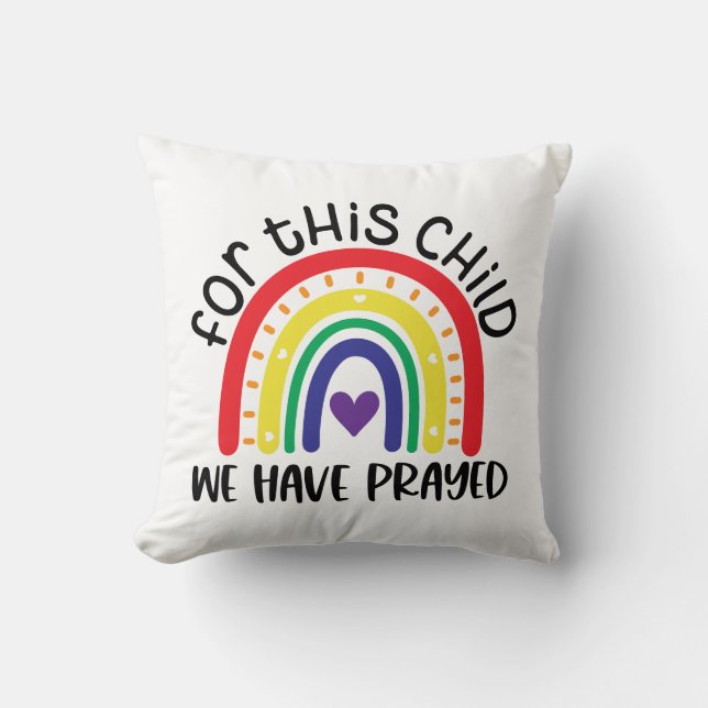 Voor dit kind hebben we gebeden met Boho Rainbow Kussen (Voorkant)