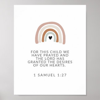 Voor dit kind hebben we gegeten, 1 Samuel 1 27 Sig Poster