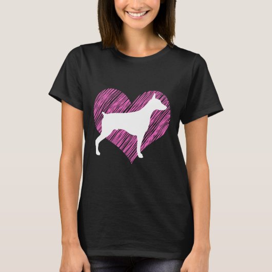 Voor Doberman Hondenliefhebbers hou ik van Doberma T-shirt (Voorkant)