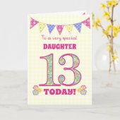 Voor dochter 13e verjaardag Sleutelbloemen Slaglin Kaart (Gele Bloem)