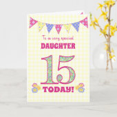 Voor Dochter 15th Birthday Primroses Bunting Kaart (Gele Bloem)