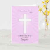 Voor Dochter Doop, gloeiend kruis Kaart (Gele Bloem)