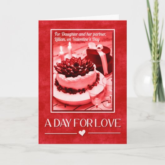 voor Dochter en Haar Partner op Valentijnsdag Feestdagen Kaart (Voorkant)