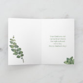 Voor Dochter op Moederdag Groene Bladeren Kaart (Binnen)