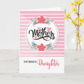 Voor Dochter op Moederdag Roze Bontanical Kaart (Gele Bloem)