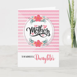 Voor Dochter op Moederdag Roze Bontanical Kaart