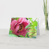 Voor dochter Rode Pioen Bloemige Moederdag Kaart (Voorkant)