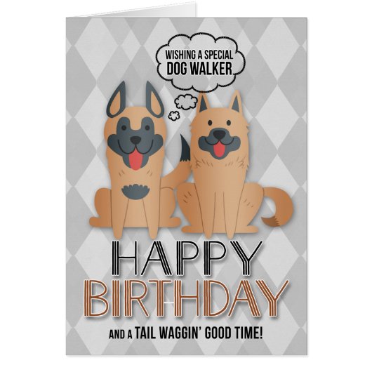 voor Dog Walker's Birthday Cute Dogs (Voorkant)