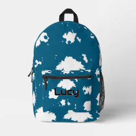 Voor Dromers – Blauwe Spat Backpack Bedrukte Rugzak