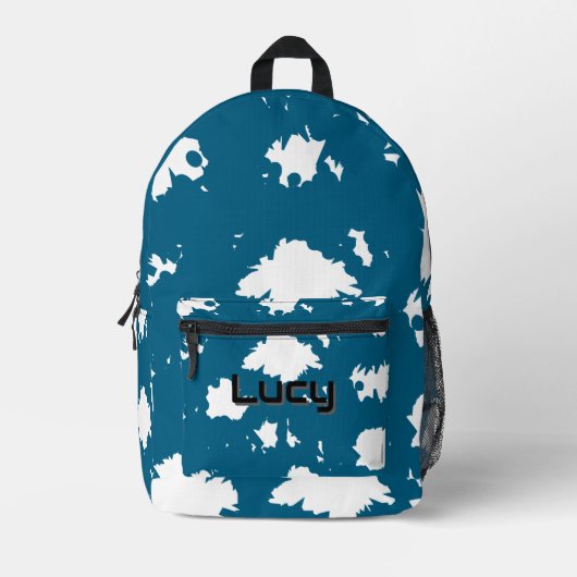 Voor Dromers – Blauwe Spat Backpack Bedrukte Rugzak (Voorkant)