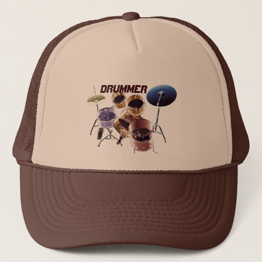 Voor drummers | Gepersonaliseerde cadeaus Trucker Pet (Voorkant)
