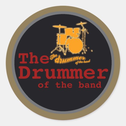 voor drummers ronde sticker (Voorkant)