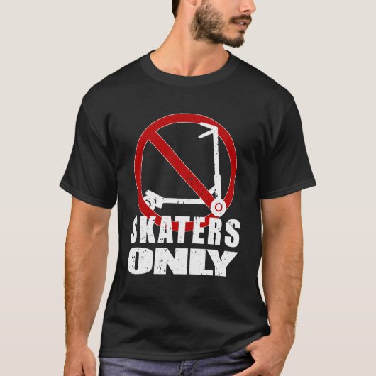 Voor echte skateboarders alleen geen kick scooters t-shirt (Voorkant)