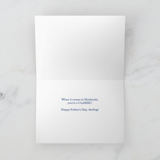 voor Echtgenoot in de Vaderdag Klassieke auto in b Kaart (Binnen)